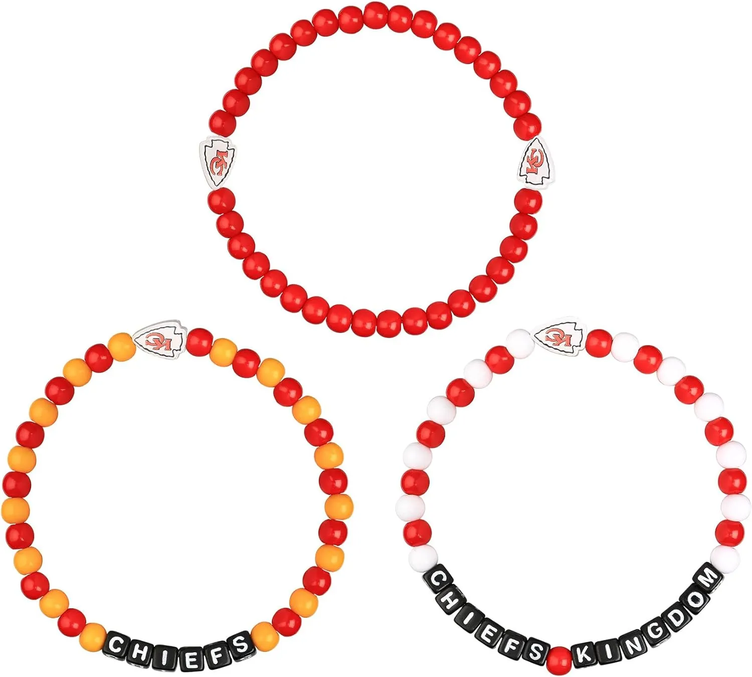FOCO NFL unisex-adult NFL Team Logo Officially Licensed 3-Pack Beaded Friendship Bracelets