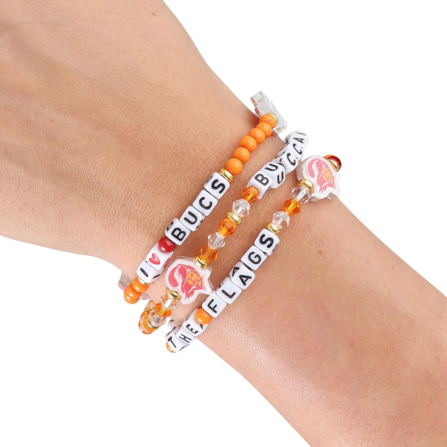 FOCO NFL Unisex-Adult NFL Team Logo Officially Licensed 3-Pack Beaded Friendship Bracelets