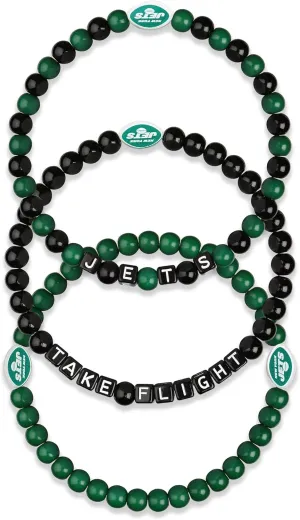 FOCO NFL unisex-adult NFL Team Logo Officially Licensed 3-Pack Beaded Friendship Bracelets