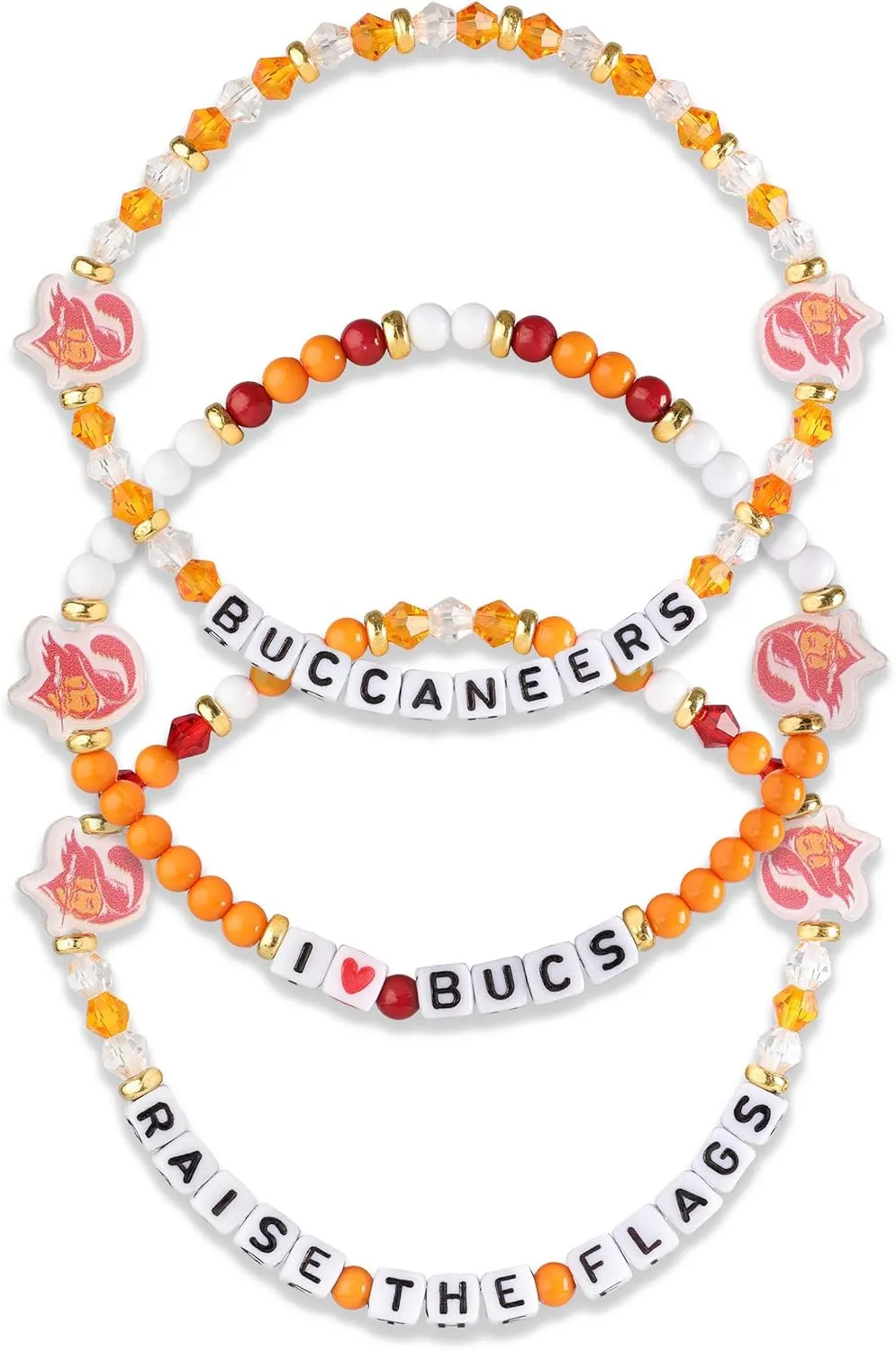 FOCO NFL Unisex-Adult NFL Team Logo Officially Licensed 3-Pack Beaded Friendship Bracelets