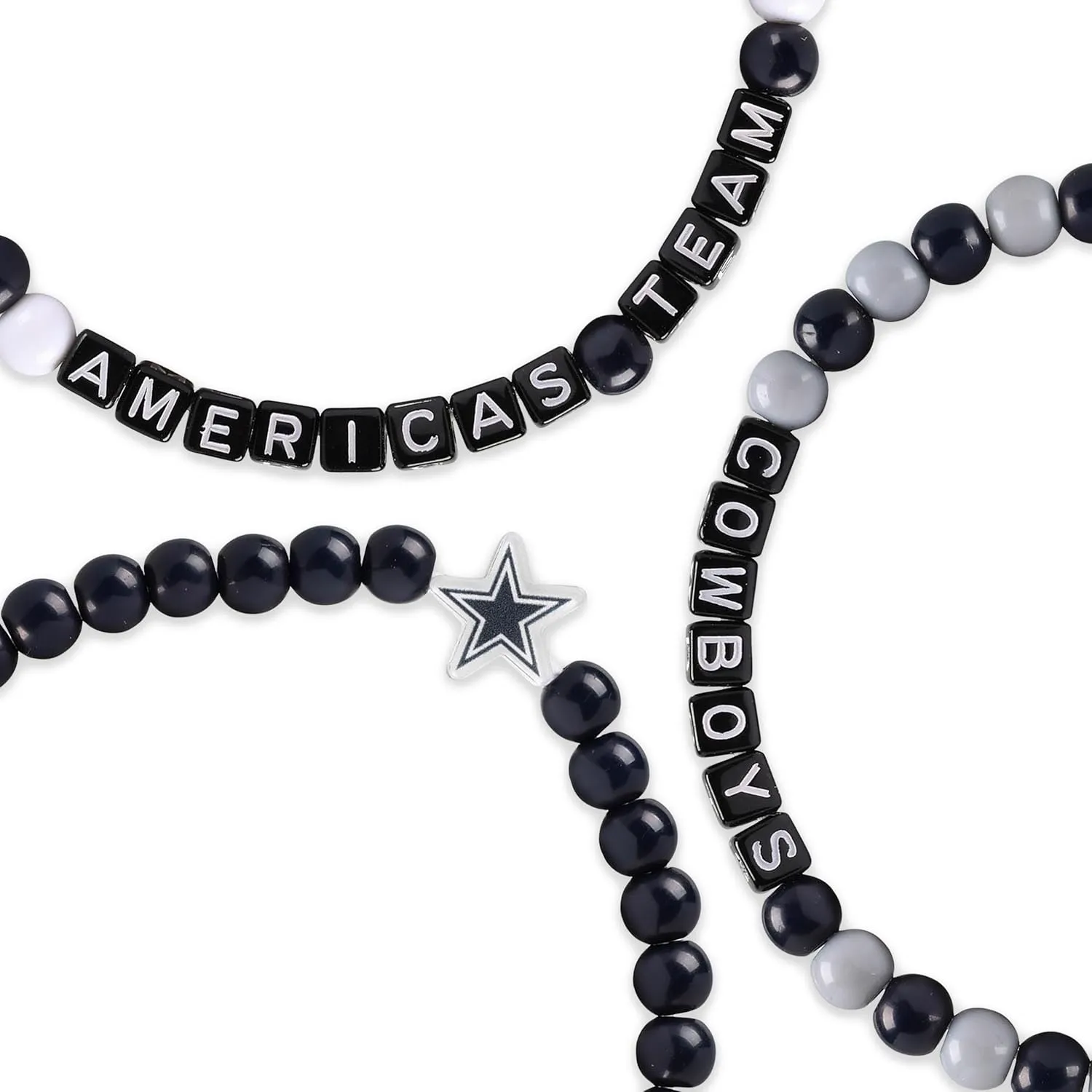 FOCO NFL unisex-adult NFL Team Logo Officially Licensed 3-Pack Beaded Friendship Bracelets