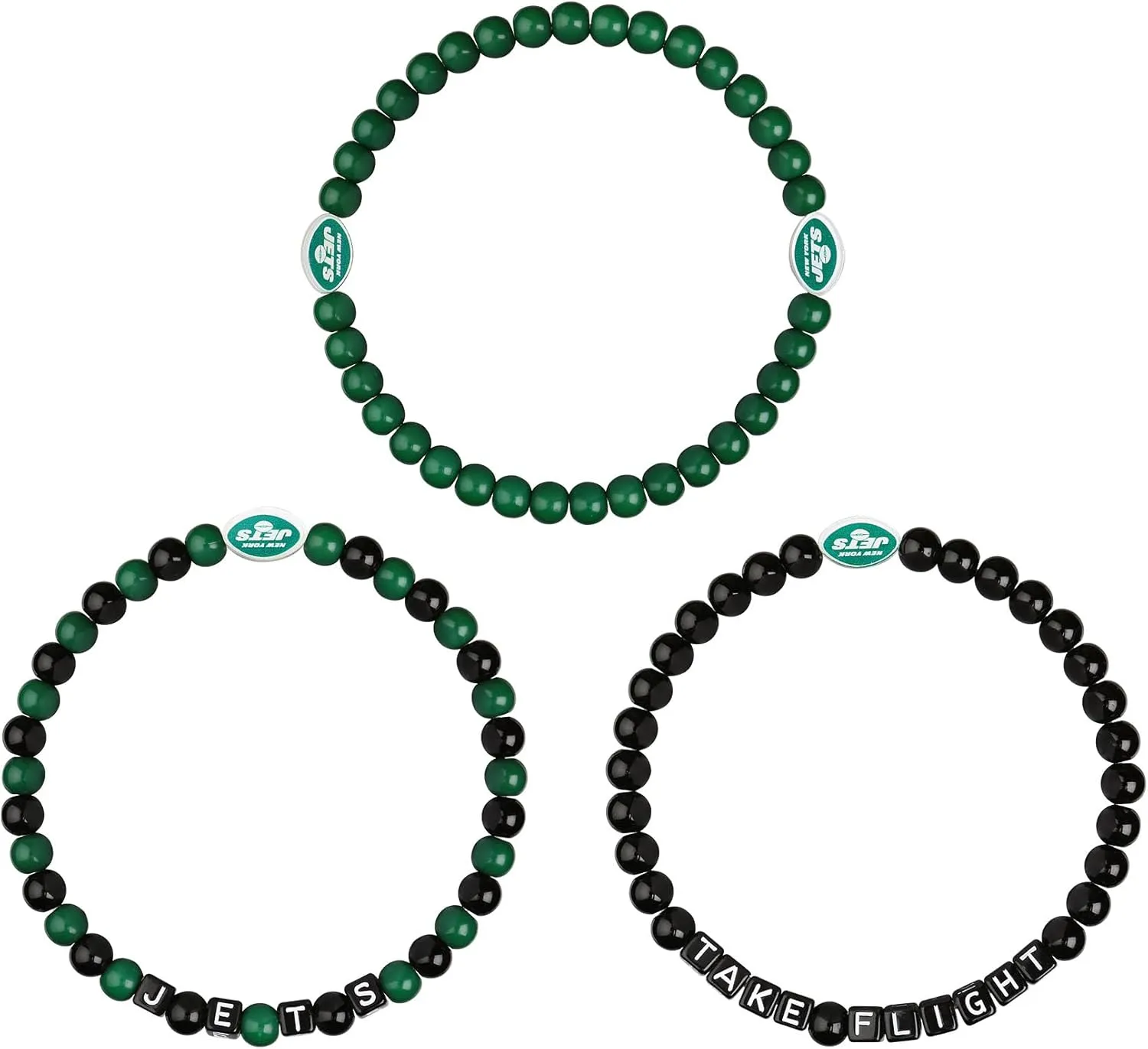 FOCO NFL unisex-adult NFL Team Logo Officially Licensed 3-Pack Beaded Friendship Bracelets