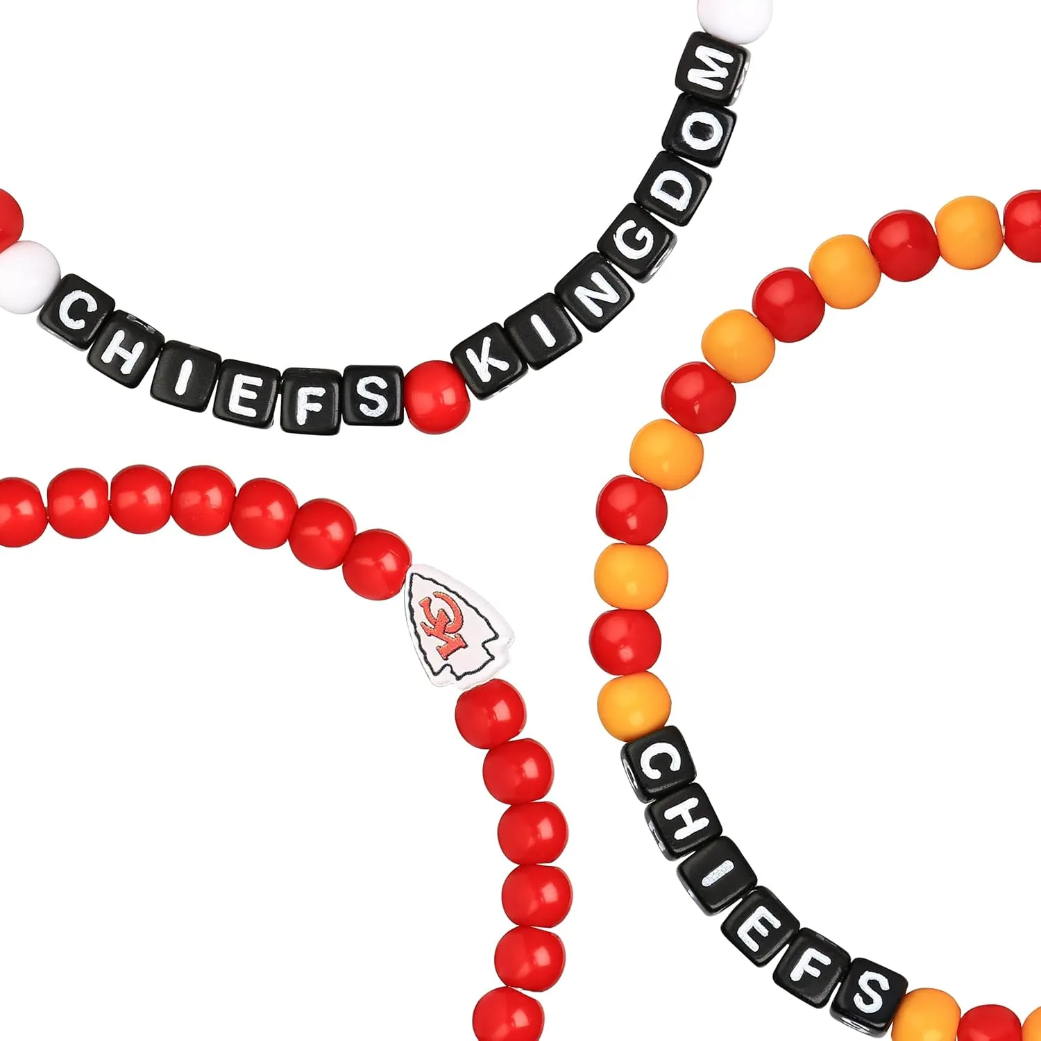 FOCO NFL unisex-adult NFL Team Logo Officially Licensed 3-Pack Beaded Friendship Bracelets