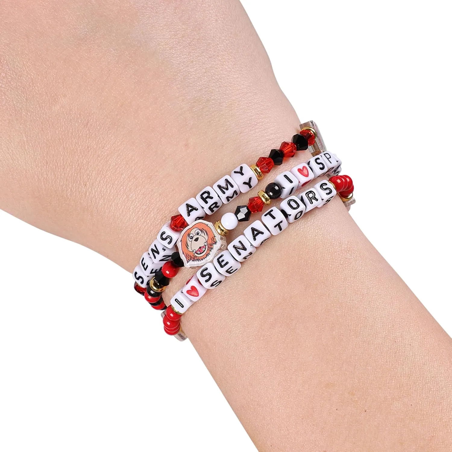 FOCO NHL unisex-adult NHL Team Logo Officially Licensed 3-Pack Beaded Friendship Bracelets