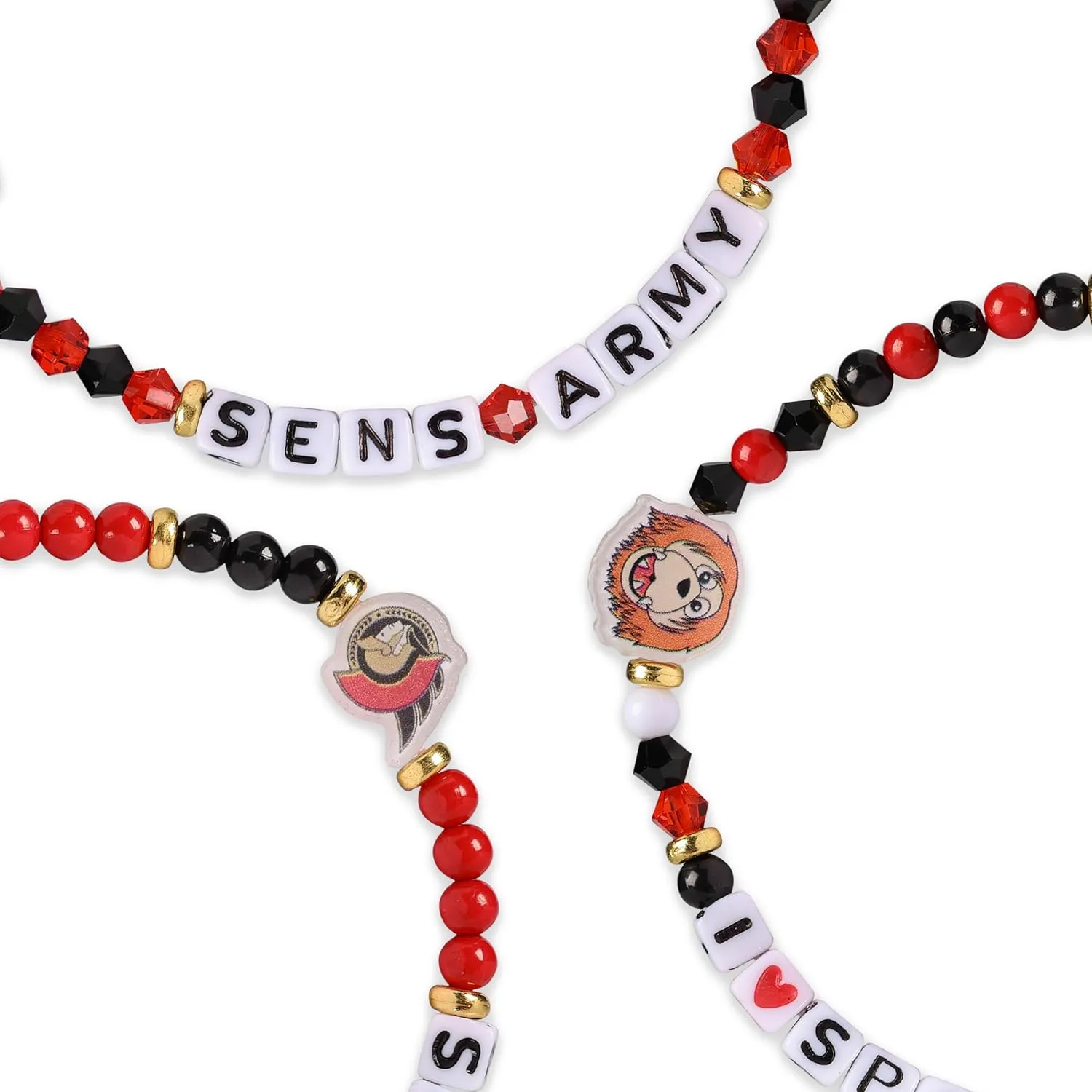FOCO NHL unisex-adult NHL Team Logo Officially Licensed 3-Pack Beaded Friendship Bracelets