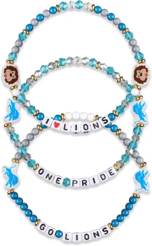 FOCO Unisex Adult NFL Team Logo Officially Licensed 3-Pack Beaded Friendship Bracelet, Gems