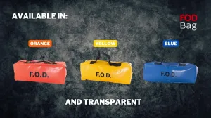 FOD Bag Vinyl Aerospace Aircraft FOD Pouches with Zipper, Hook-and-Loop, Pouches, Waist Belts, Stands, Hanging Options - Help Eliminate Foreign Object Debris Or Store Large Hand Tools