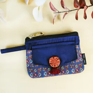 Front Flap Mini Wallet - Blue Knot
