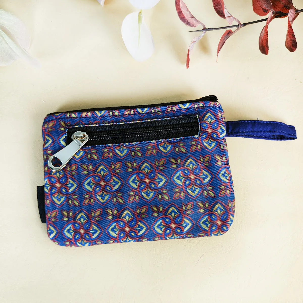 Front Flap Mini Wallet - Blue Knot