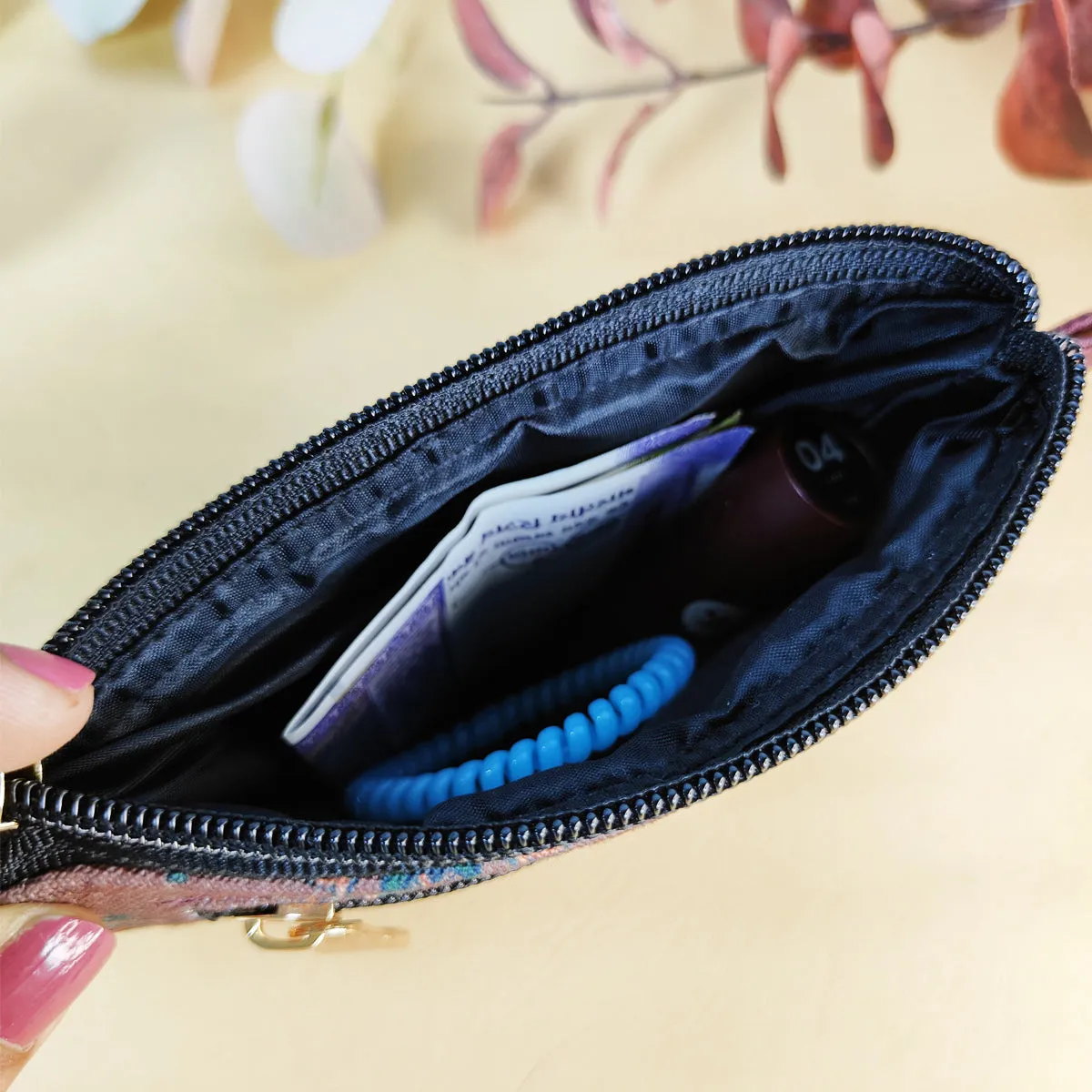 Front Flap Mini Wallet - Blue Knot