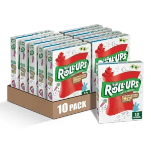 Fruit Roll-Ups Fruit Flavored Snacks, Strawberry Blast, 0.5 oz, 10 ct (Pack of 10)