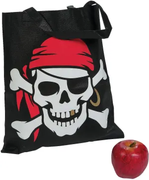 Fun Express - Pirate Tote Bags - Apparel Accessories - Totes - Novelty Totes - Gift Villain Gang Shoulder Bag - Bags for Boys Girls Pirate Birthday Party Decorations - 12 Pieces