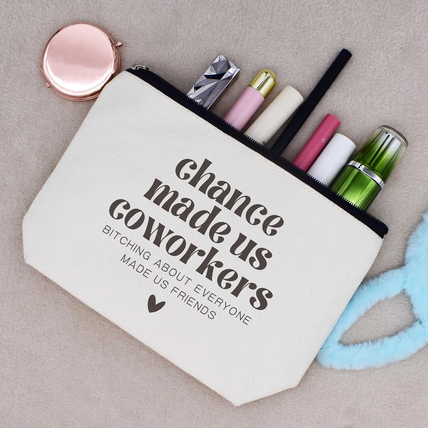 Funny Colleagues Promotion,Farewell,Retirement,Goodbye,Leaving New Job Gift for Friends Coworkers Boss Leader-Appreciate Christmas Gift-Makeup Bag Cosmetic Bag Travel Pouch-Chance Made Us Coworkers