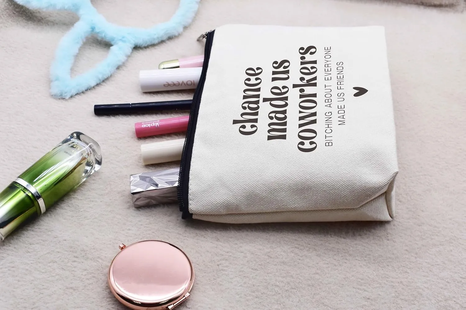 Funny Colleagues Promotion,Farewell,Retirement,Goodbye,Leaving New Job Gift for Friends Coworkers Boss Leader-Appreciate Christmas Gift-Makeup Bag Cosmetic Bag Travel Pouch-Chance Made Us Coworkers