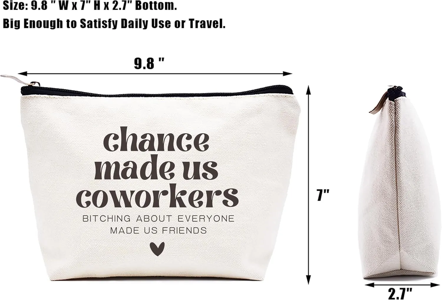 Funny Colleagues Promotion,Farewell,Retirement,Goodbye,Leaving New Job Gift for Friends Coworkers Boss Leader-Appreciate Christmas Gift-Makeup Bag Cosmetic Bag Travel Pouch-Chance Made Us Coworkers