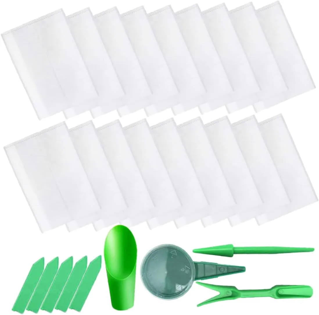 Garneck 1 Set Planting Pouch Nursery Bag Vegetable Seedling Gardening Supplies Grow Outdoor Plants Horticultural Garden Bed Flower Planter Pouch Gardening Accessories Non-Woven Fabric