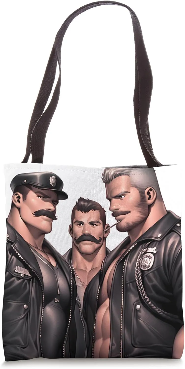 Gay Pride - Leather Gay Daddy Man Bear Kink Gay Bearded Tote Bag