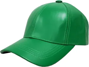 Genuine Cowhide Leather Adjustable Baseball Cap Made in USA