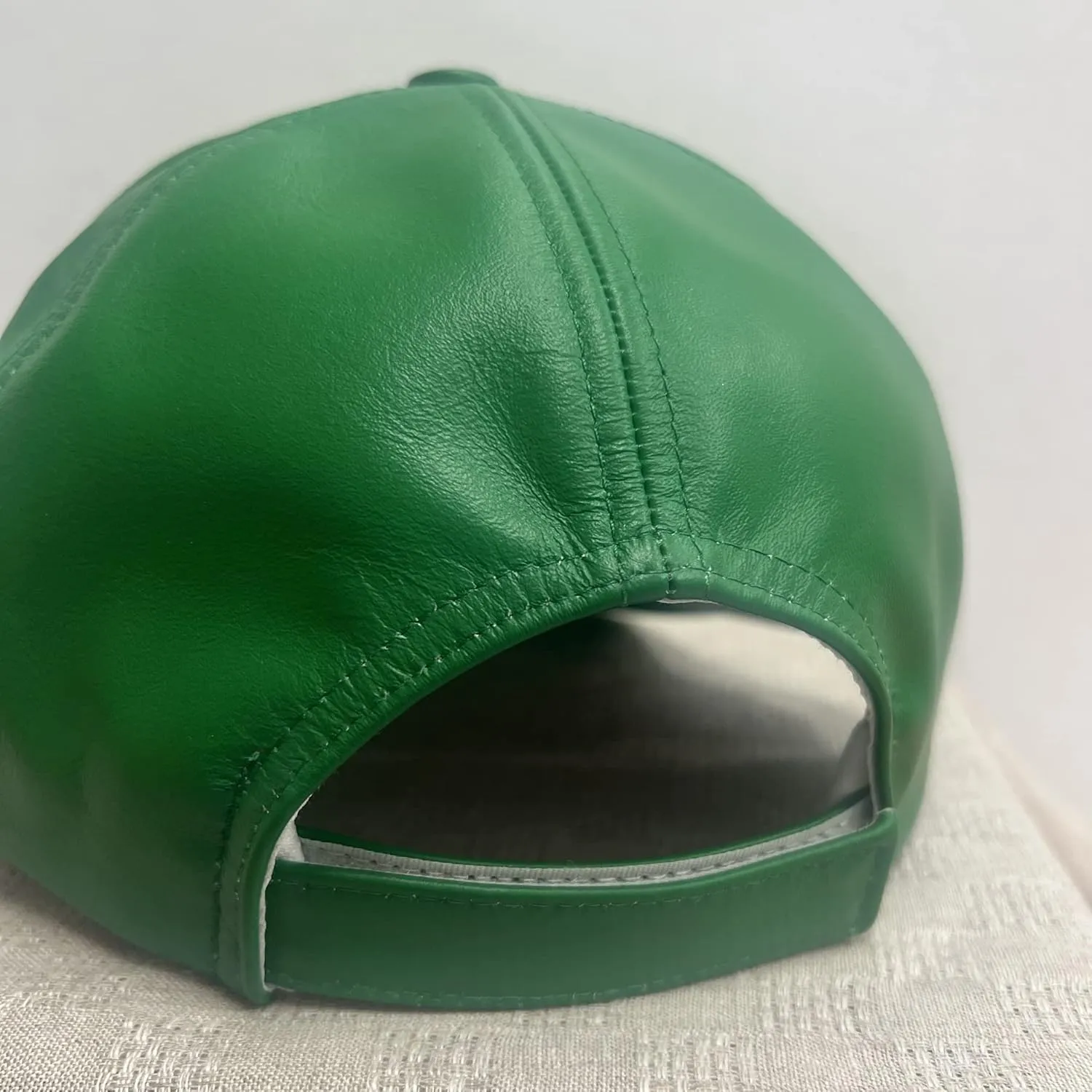 Genuine Cowhide Leather Adjustable Baseball Cap Made in USA