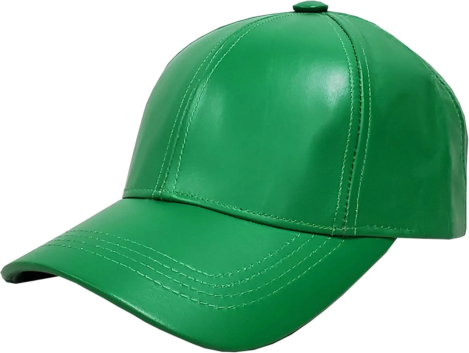 Genuine Cowhide Leather Adjustable Baseball Cap Made in USA