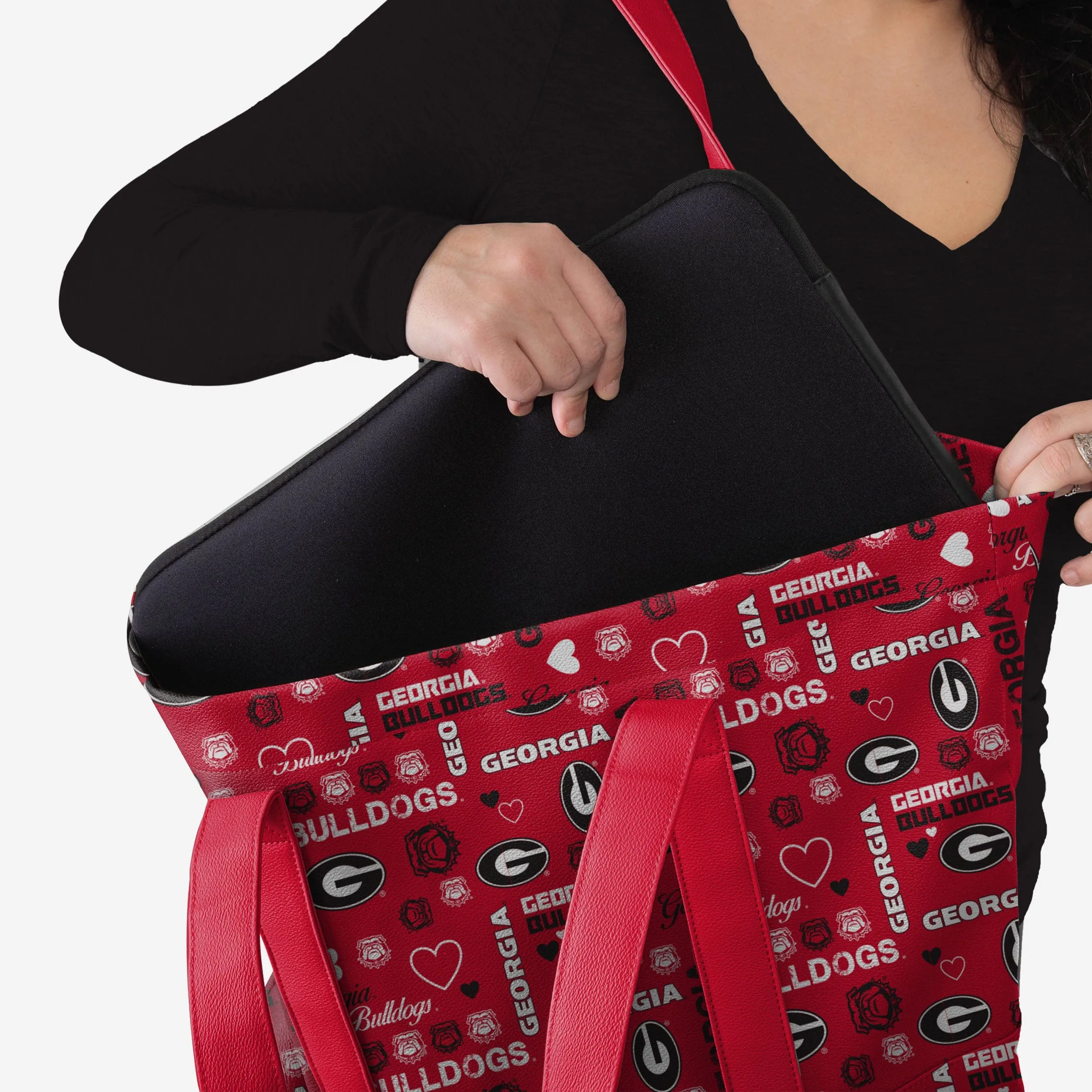 Georgia Bulldogs Logo Love Tote Bag