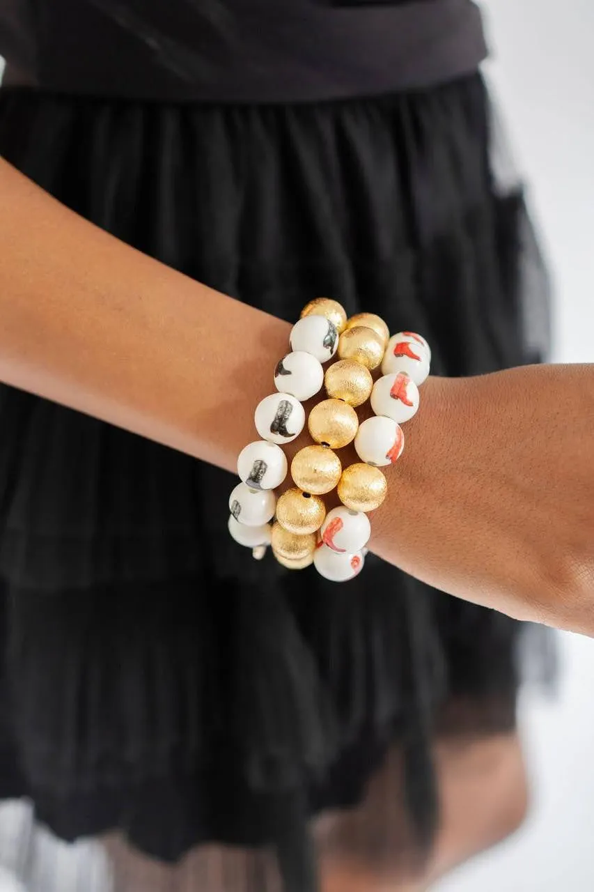 Georgia Cowboy Boot - Red, Black & 14MM - Bracelet Bundle Brooke Wright x Lisi Lerch Collection