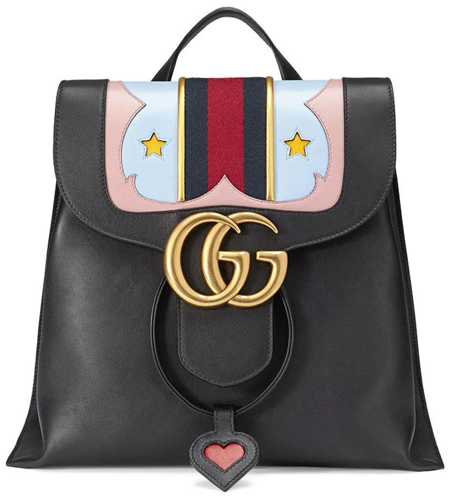 GG Marmont Leather Backpack Black
