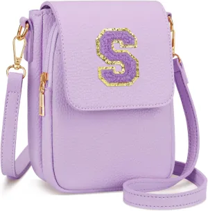 Gift for Girls Small Initial Crossbody Bag for Teens Vegan Leather Cell Phone Kids Purse