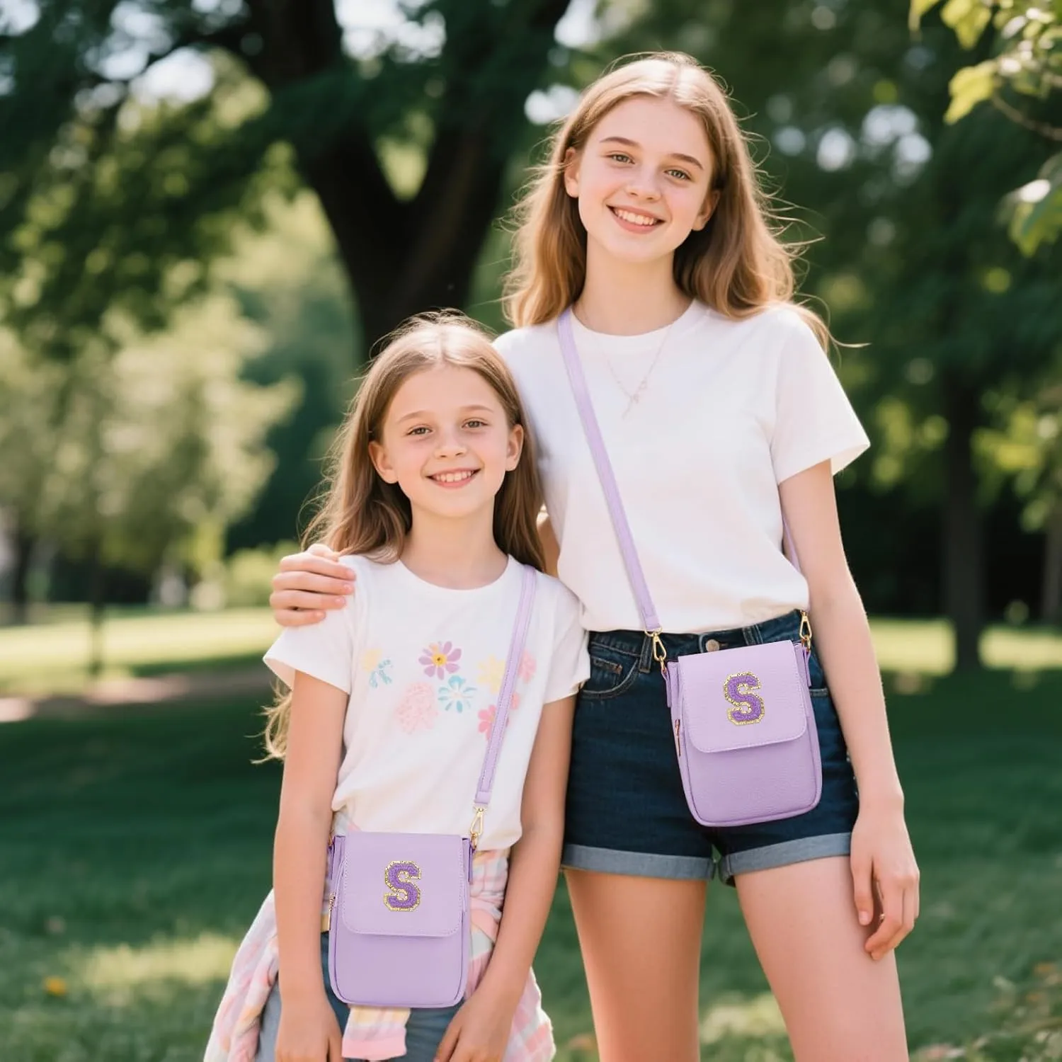 Gift for Girls Small Initial Crossbody Bag for Teens Vegan Leather Cell Phone Kids Purse