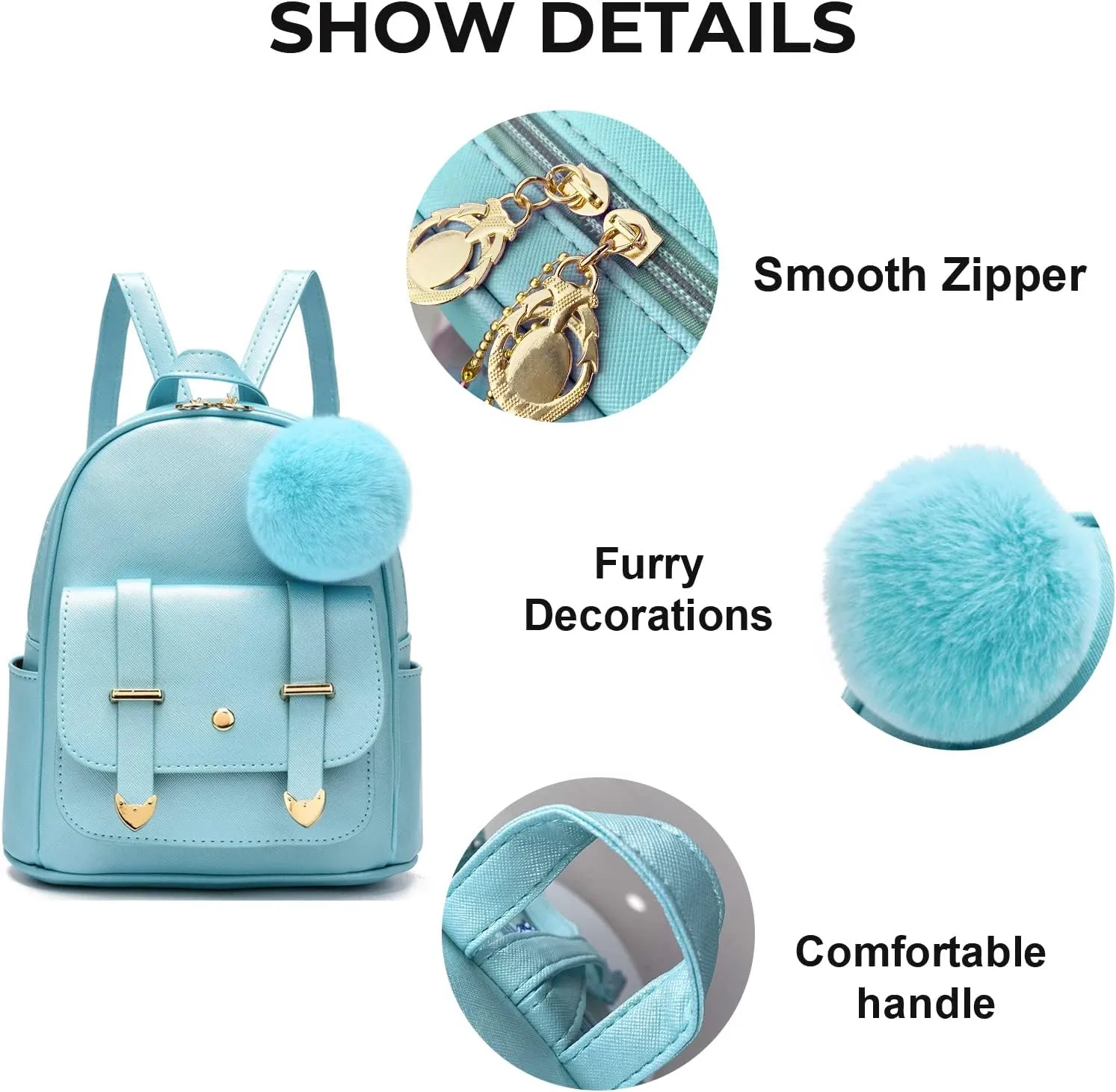 Girls Cute Mini Backpack Purse Kids Backpack Fashion School Bags PU Leather Casual Backpack for Teens Women