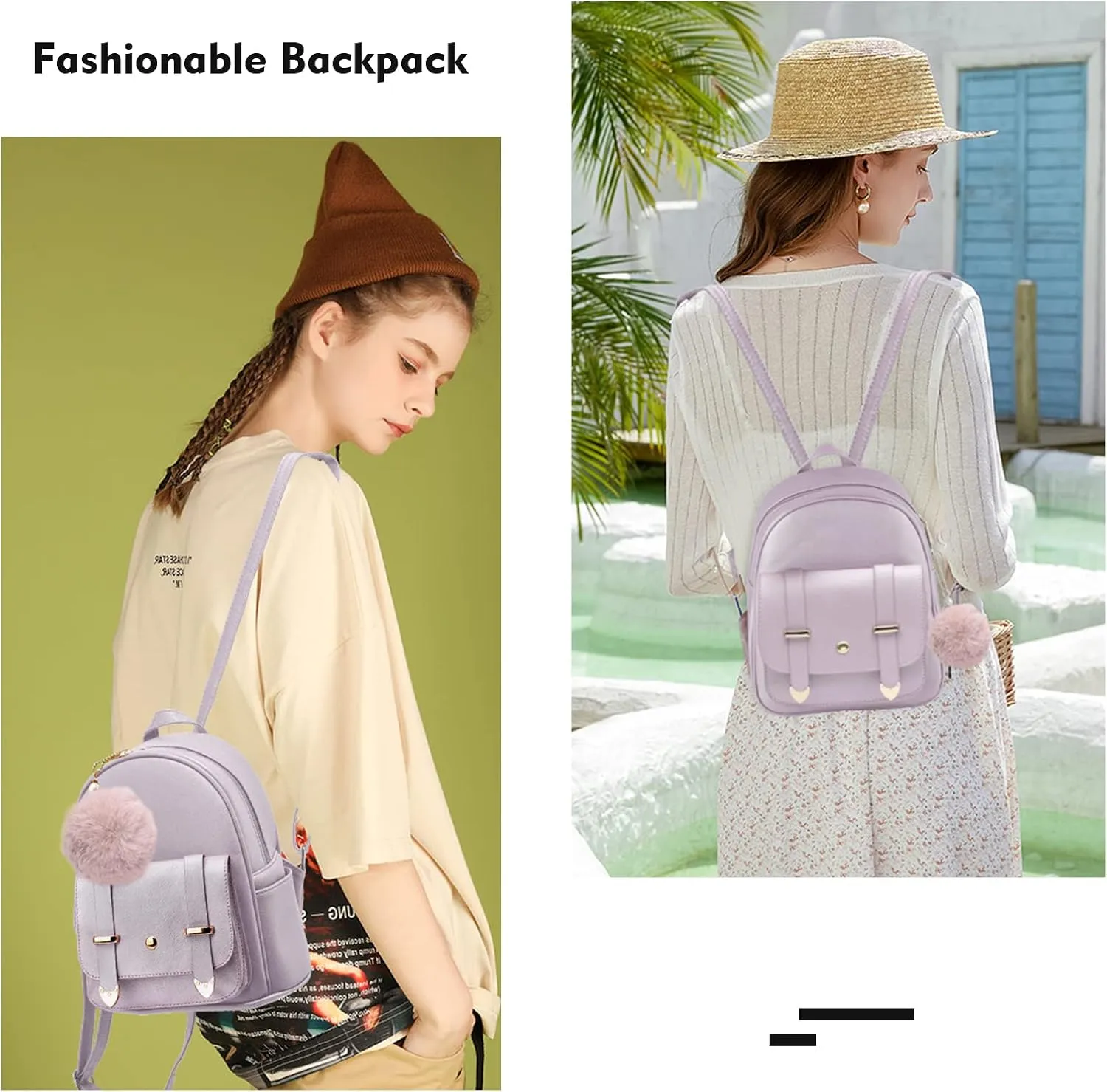 Girls Cute Mini Backpack Purse Kids Backpack Fashion School Bags PU Leather Casual Backpack for Teens Women