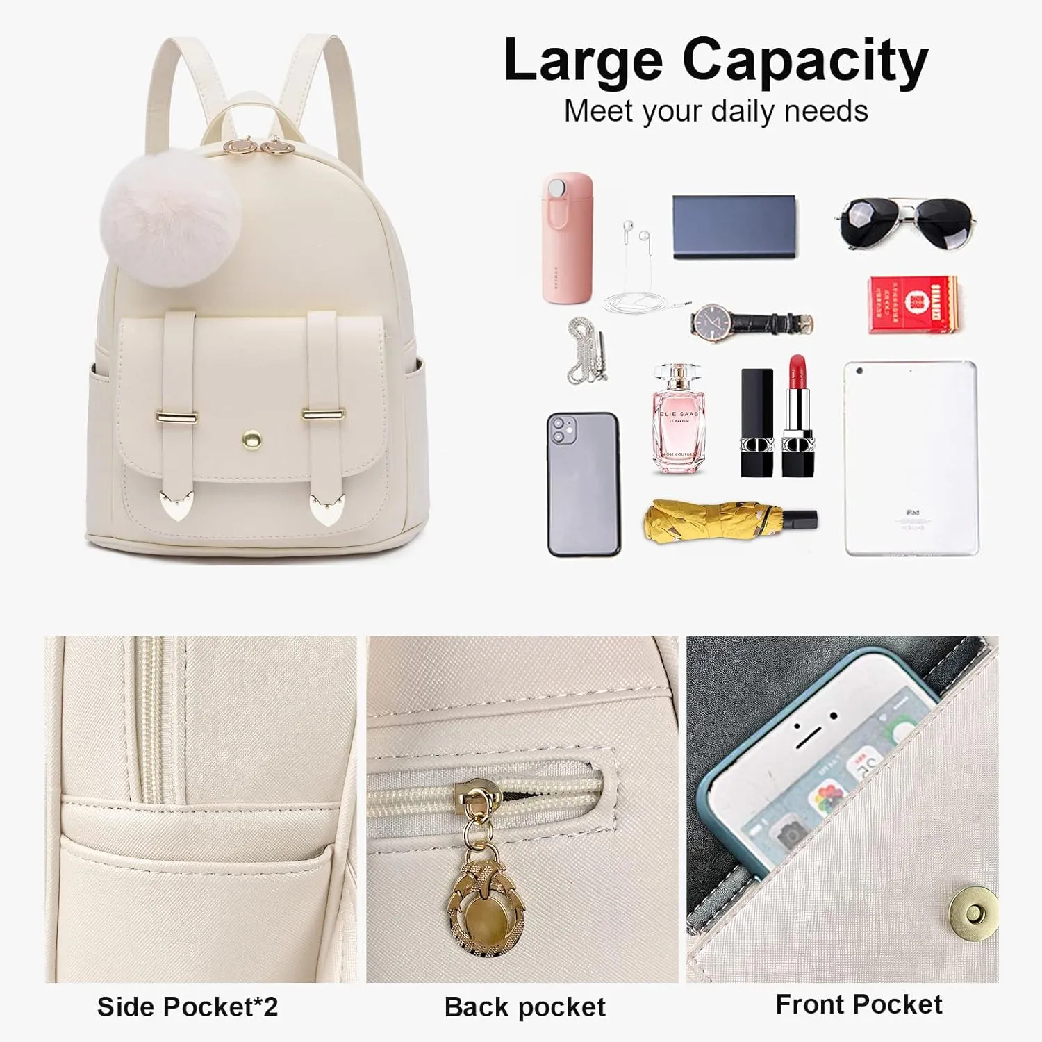 Girls Cute Mini Backpack Purse Kids Backpack Fashion School Bags PU Leather Casual Backpack for Teens Women