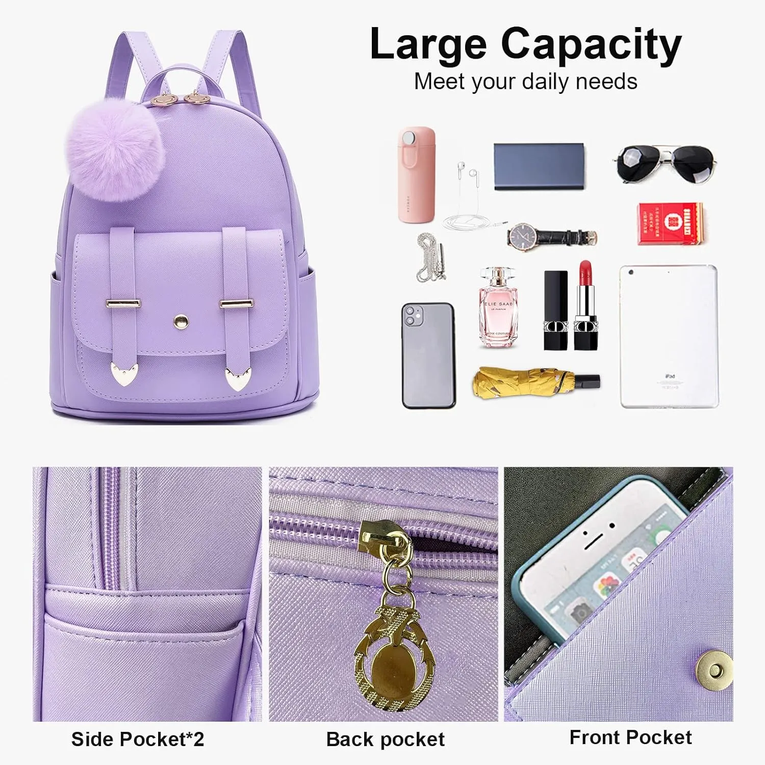 Girls Cute Mini Backpack Purse Kids Backpack Fashion School Bags PU Leather Casual Backpack for Teens Women