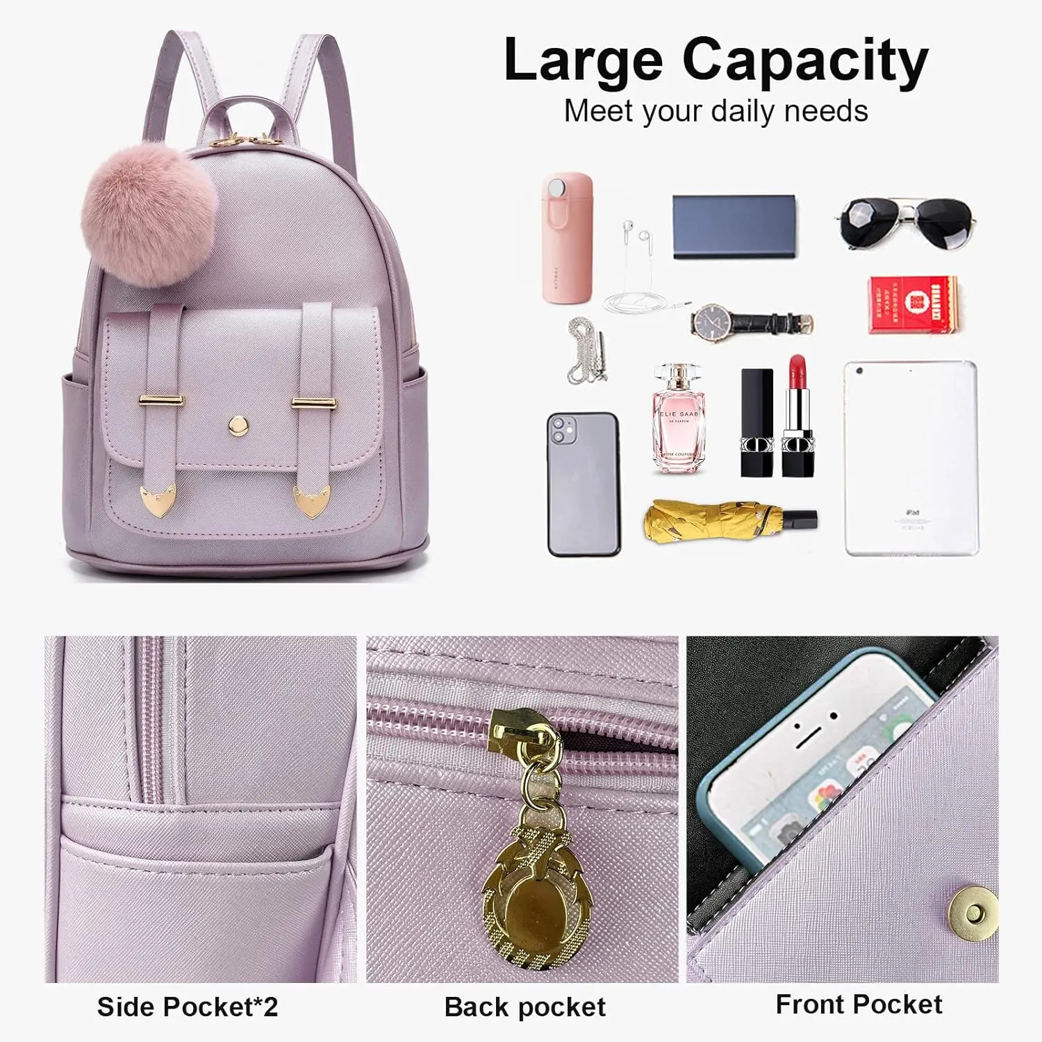 Girls Cute Mini Backpack Purse Kids Backpack Fashion School Bags PU Leather Casual Backpack for Teens Women