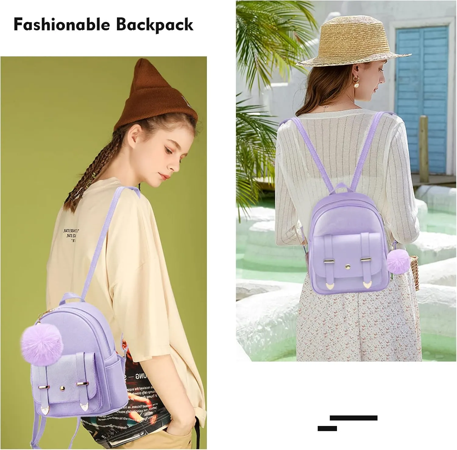 Girls Cute Mini Backpack Purse Kids Backpack Fashion School Bags PU Leather Casual Backpack for Teens Women