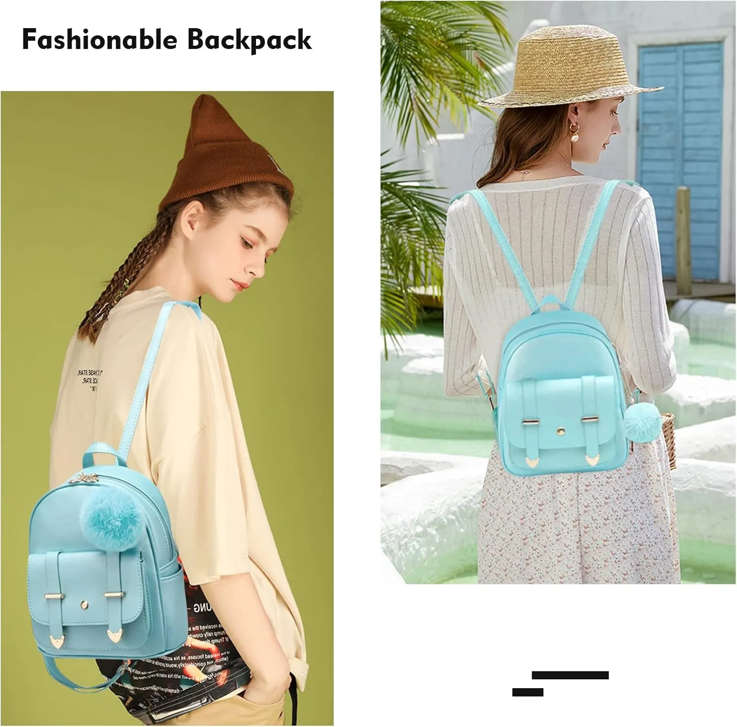 Girls Cute Mini Backpack Purse Kids Backpack Fashion School Bags PU Leather Casual Backpack for Teens Women