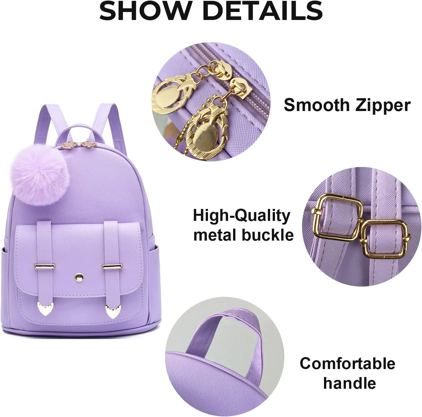 Girls Cute Mini Backpack Purse Kids Backpack Fashion School Bags PU Leather Casual Backpack for Teens Women