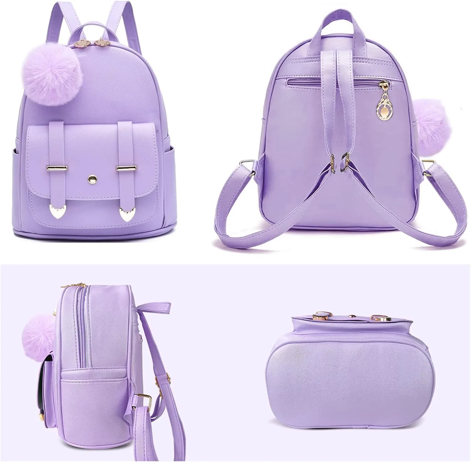 Girls Cute Mini Backpack Purse Kids Backpack Fashion School Bags PU Leather Casual Backpack for Teens Women