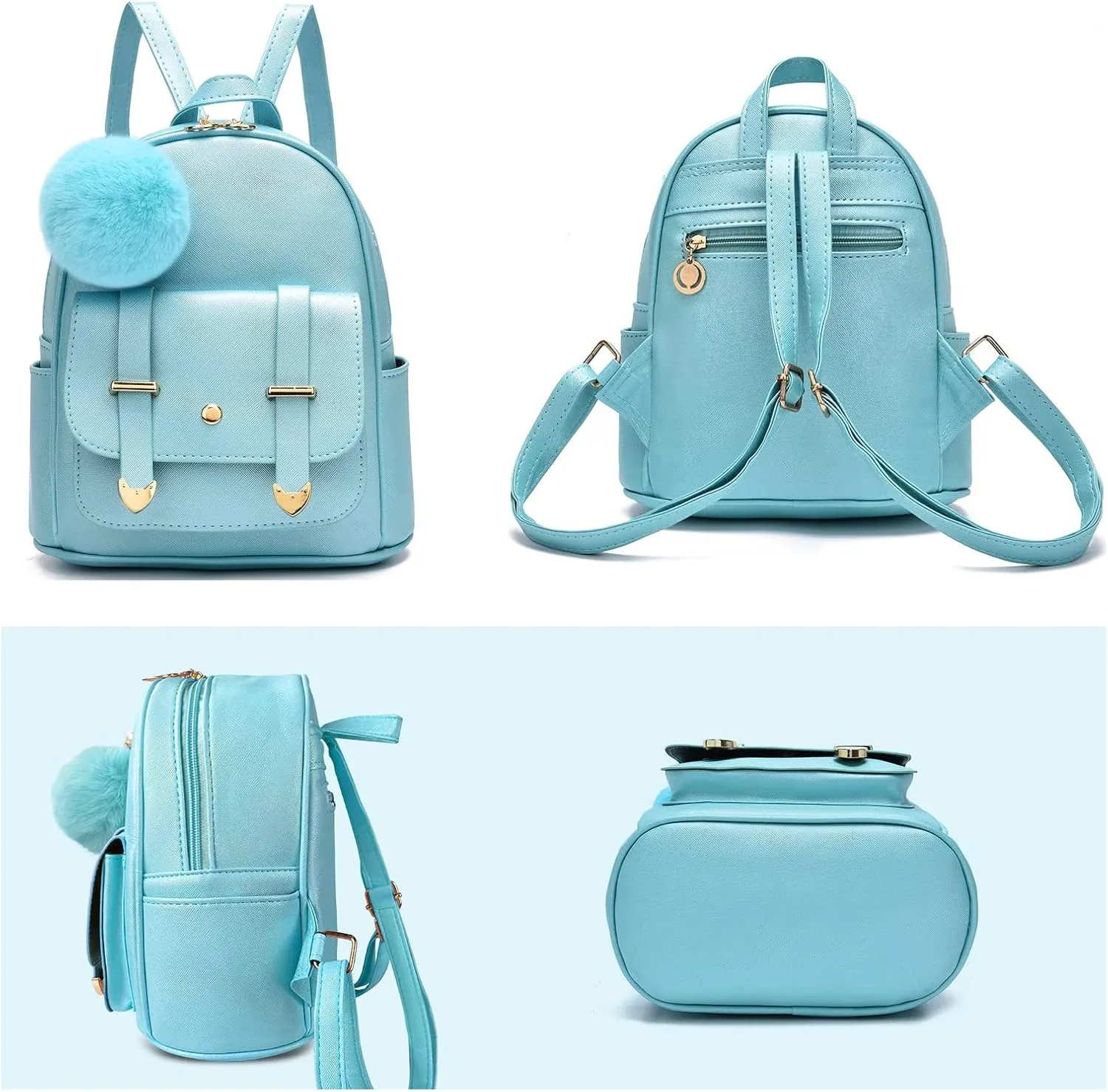 Girls Cute Mini Backpack Purse Kids Backpack Fashion School Bags PU Leather Casual Backpack for Teens Women