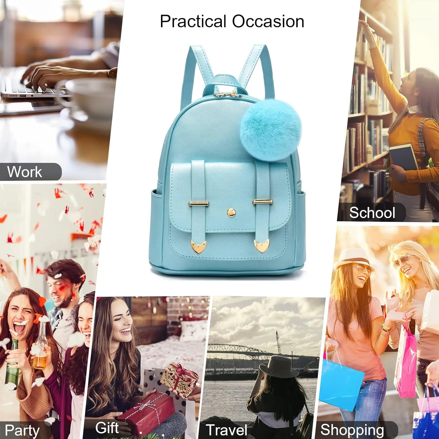 Girls Cute Mini Backpack Purse Kids Backpack Fashion School Bags PU Leather Casual Backpack for Teens Women