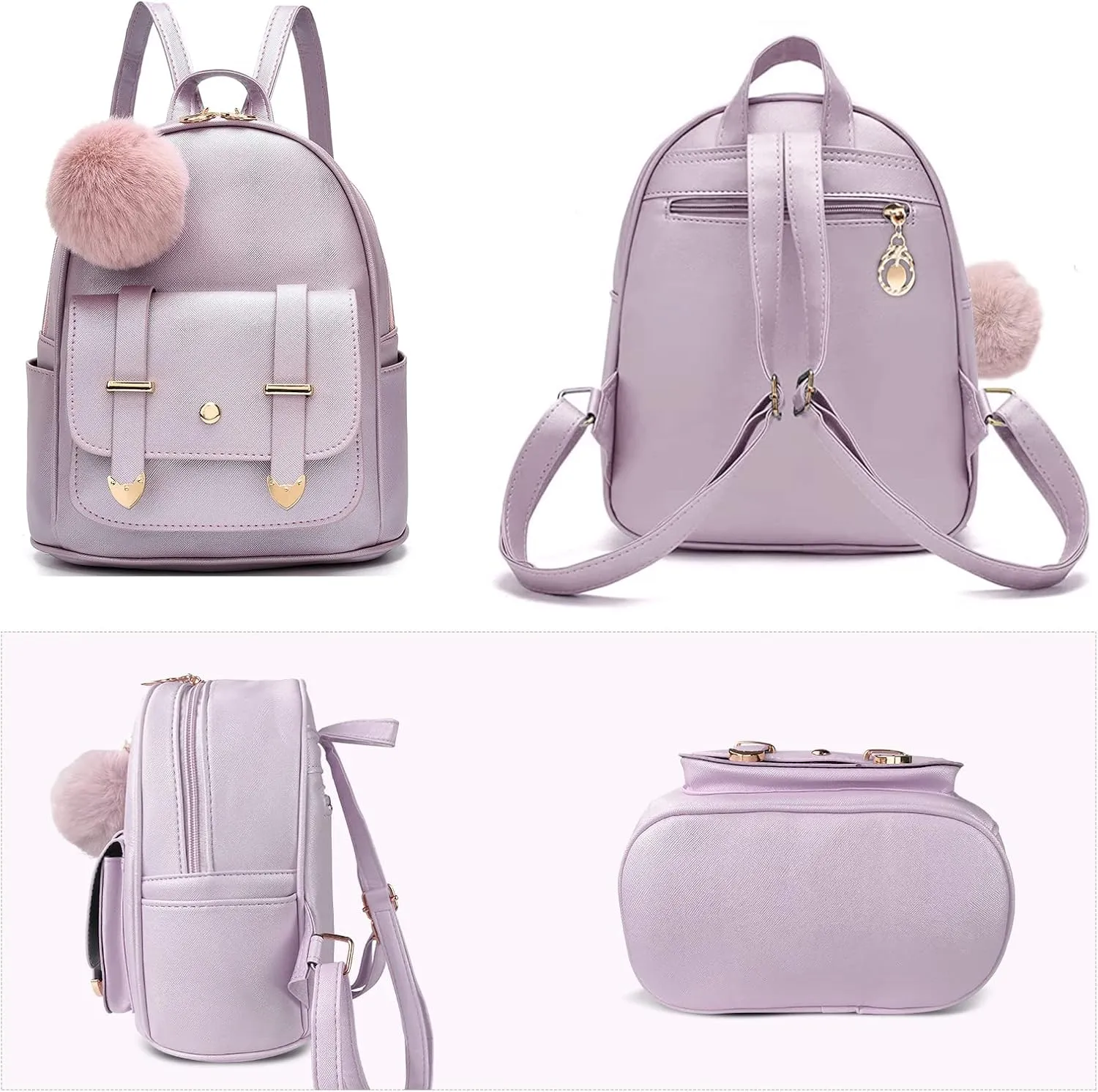 Girls Cute Mini Backpack Purse Kids Backpack Fashion School Bags PU Leather Casual Backpack for Teens Women