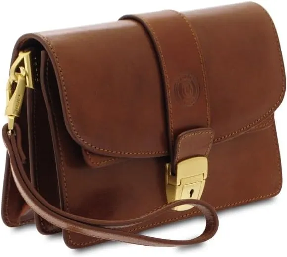 Giudi ® - 1511/GD Hand Bag in Cowhide Leather, Genuine Leather, Wrist Handle, Two Compartments, Made in Italy