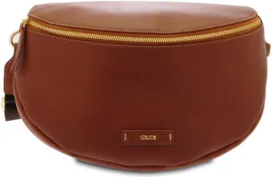 Giudi ® - Women's handbag in hand-painted cowhide leather, genuine leather, fabric shoulder strap, Made in Italy (Nocciola) - 12298/LGP/GVE-88, Hazel, 23,00 x 33,00 x 9,00 cm