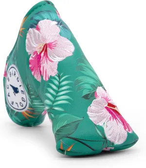 Golf Blade Putter Cover, Flower Style Elegant Embroidery Premium Leather Blade Putter Headcover Putter Head Covers for Scotty Cameron Ping Taylormade Odyssey