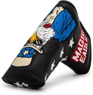 Golf Blade Putter Cover, USA Style Magic Eagle Elegant Embroidery Premium Leather Golf Blade Putter Headcover Putter Head Covers for Scotty Cameron Ping Taylormade Odyssey