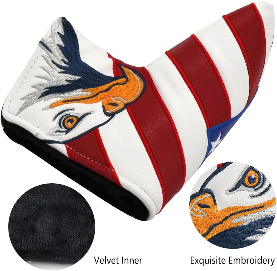 Golf Head Covers Blade Putter Cover Headcover Magnetic Closure Embroidered Fit for Most Brands Scotty Cameron Odyssey Blade Taylormade Ping ect.