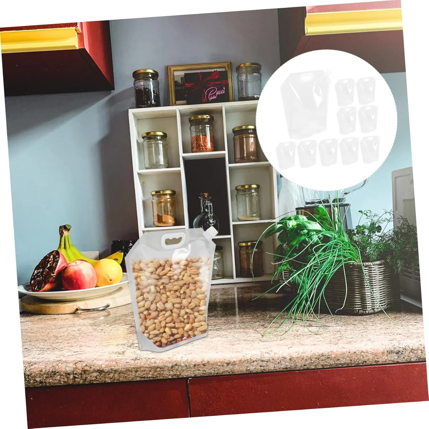 Grain Sealed Bags 10pcs Pet Stand Food Pouches Spout for Storage and Pouring