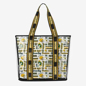 Green Bay Packers Repeat Retro Print Clear Tote Bag