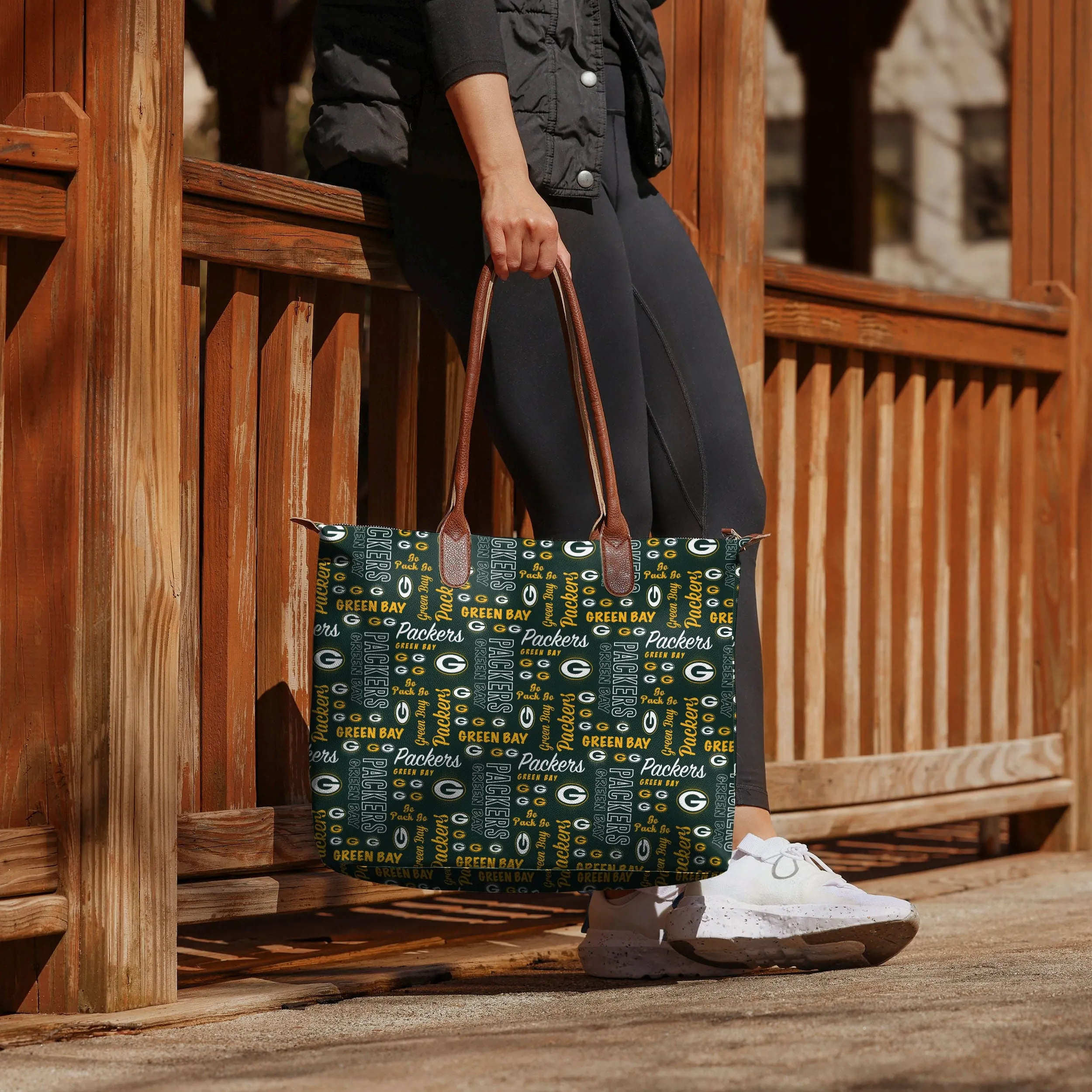 Green Bay Packers Spirited Style Printed Collection Tote Bag