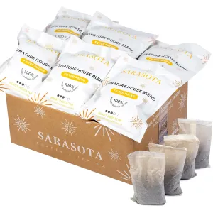 Ground Coffee In Filter Packs | Medium Roast Low Acid Mold Free Pouches | Bulk Packets | House Breakfast Blend Gourmet Powder Bags for 10-12 Cup Drip Maker | Highest Rated Individual Premeasured Coffee